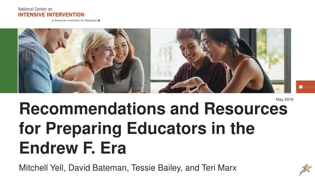 recommendations and resources for preparing educators in the endrew f era