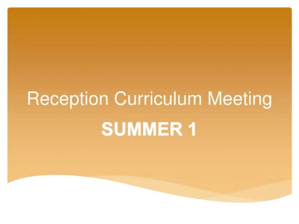 Reception Curriculum Meeting