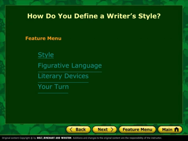 How Do You Define a Writer s Style
