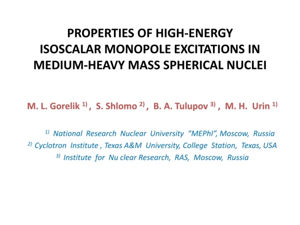 PROPERTIES OF HIGH-ENERGY ISOSCALAR MONOPOLE EXCITATIONS IN MEDIUM-HEAVY MASS SPHERICAL NUCLEI