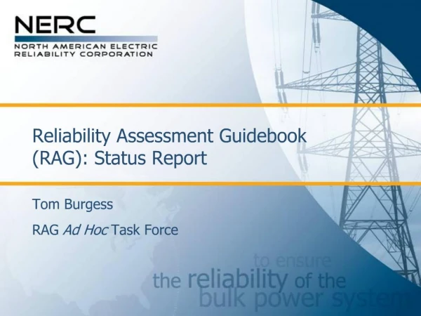 Reliability Assessment Guidebook RAG: Status Report