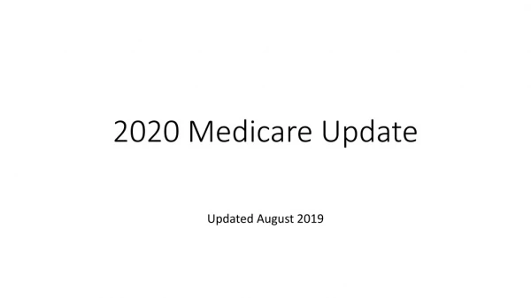 2020 Medicare Update