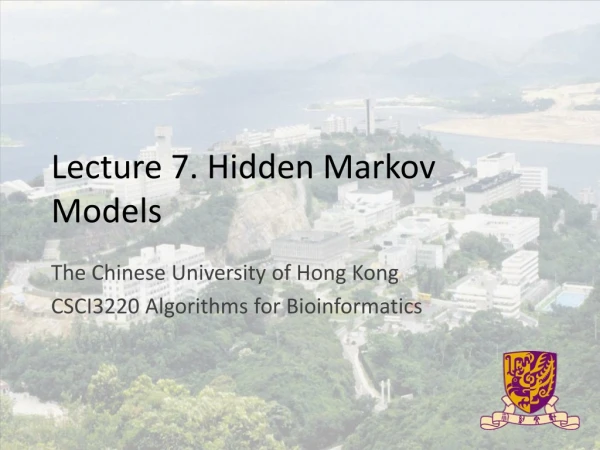 Lecture 7. Hidden Markov Models