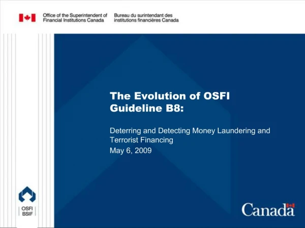The Evolution of OSFI Guideline B8: