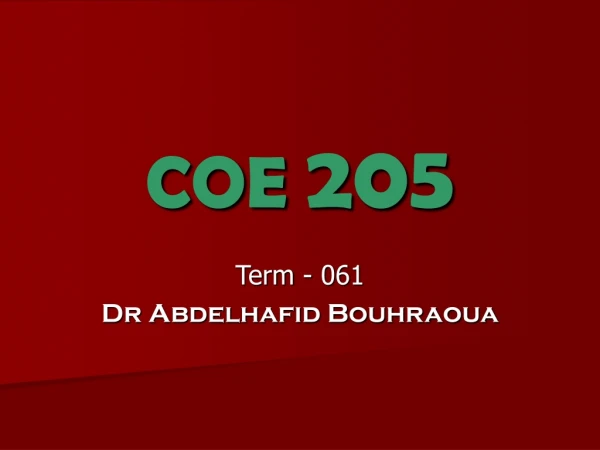 COE 205