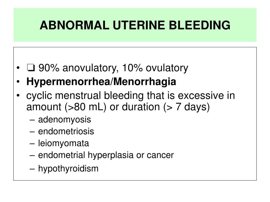 PPT - ABNORMAL UTERINE BLEEDING PowerPoint Presentation, free download ...