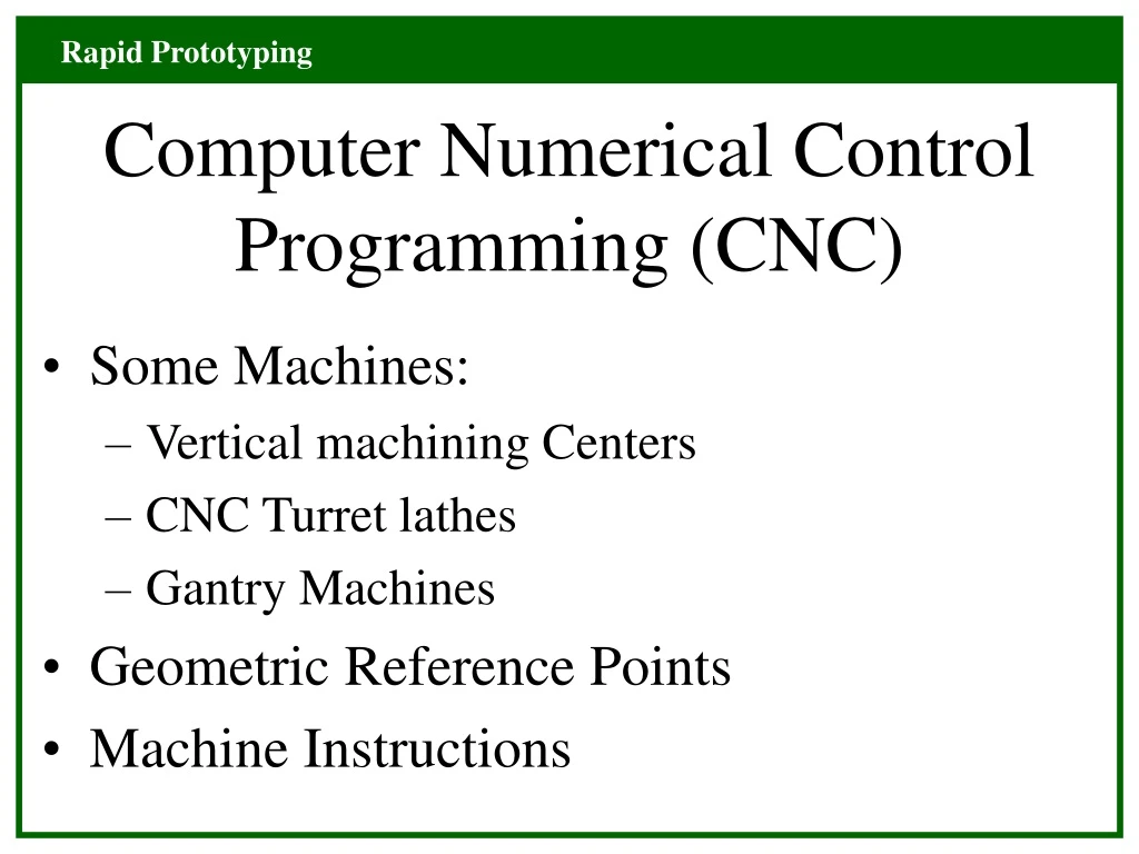 computer numerical control programming cnc