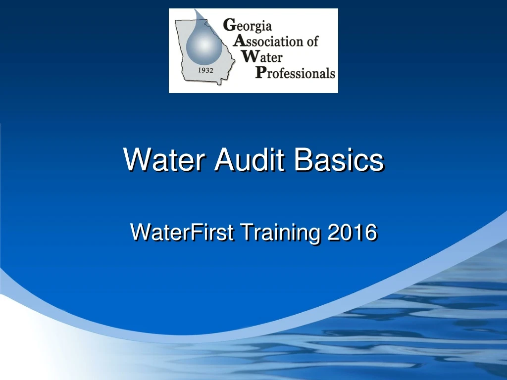 water audit basics