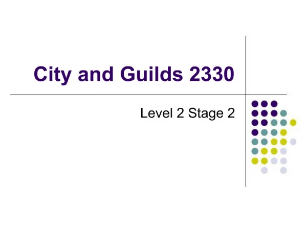 City and Guilds 2330