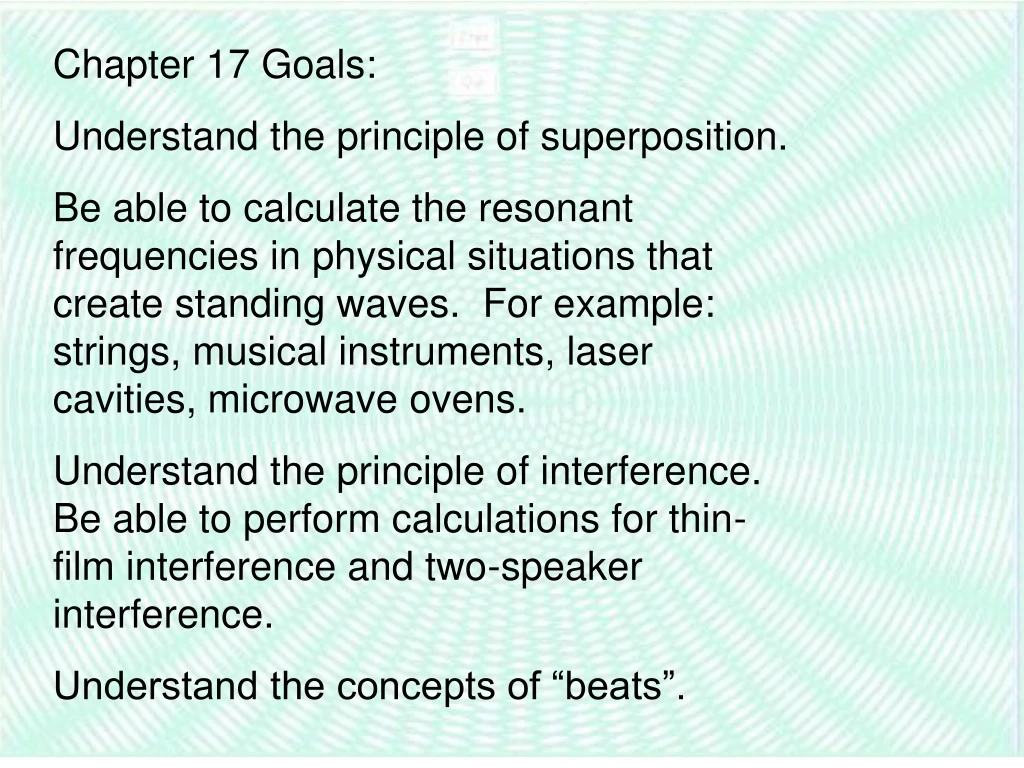 chapter 17 goals understand the principle