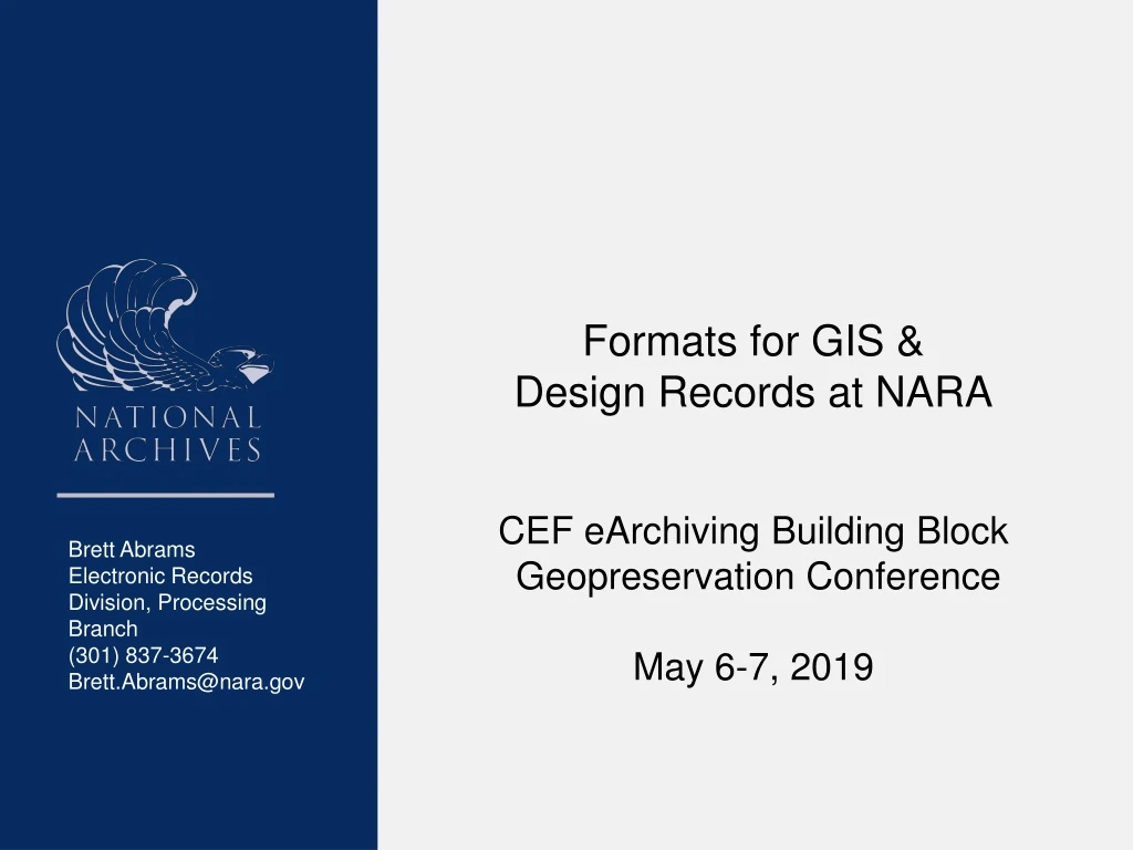 formats for gis design records at nara