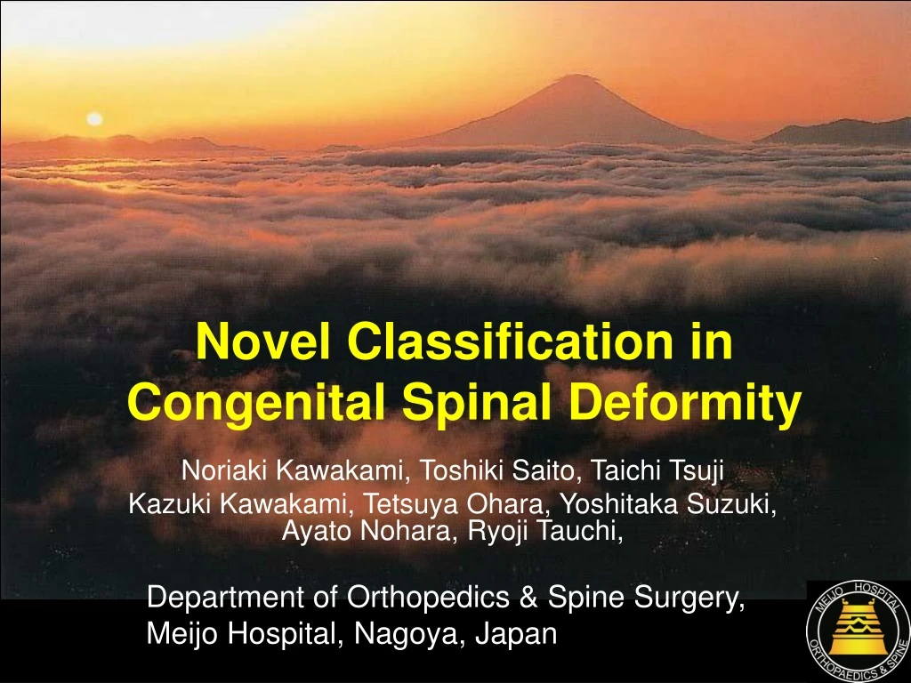 novel classification in congenital spinal deformity