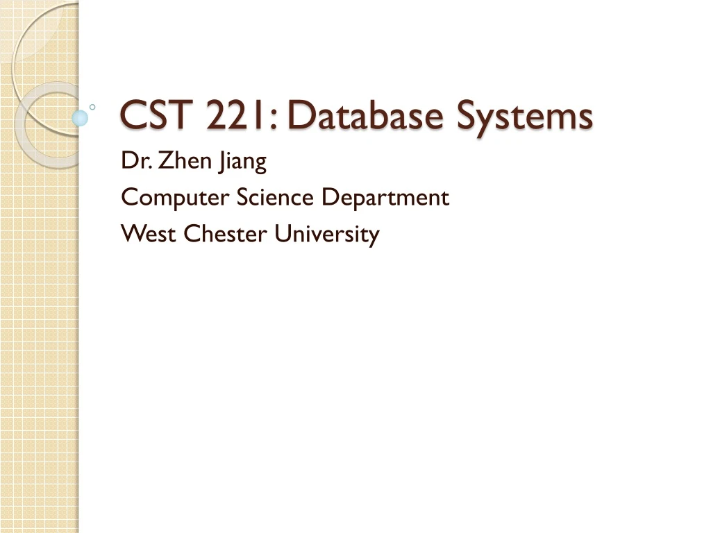 cst 221 database systems