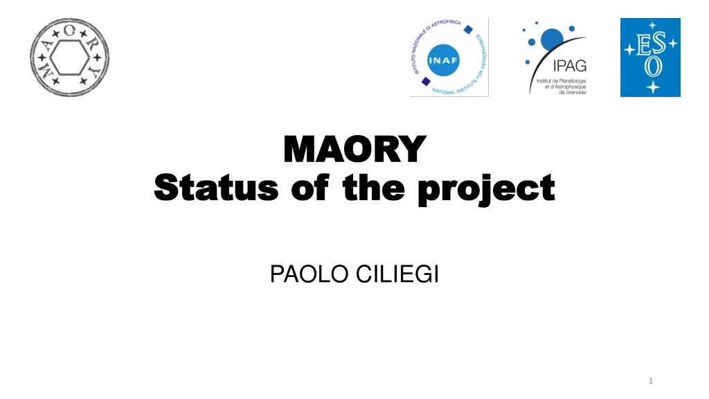 maory status of the project