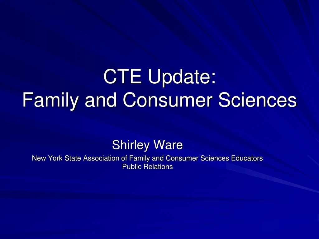 cte update family and consumer sciences
