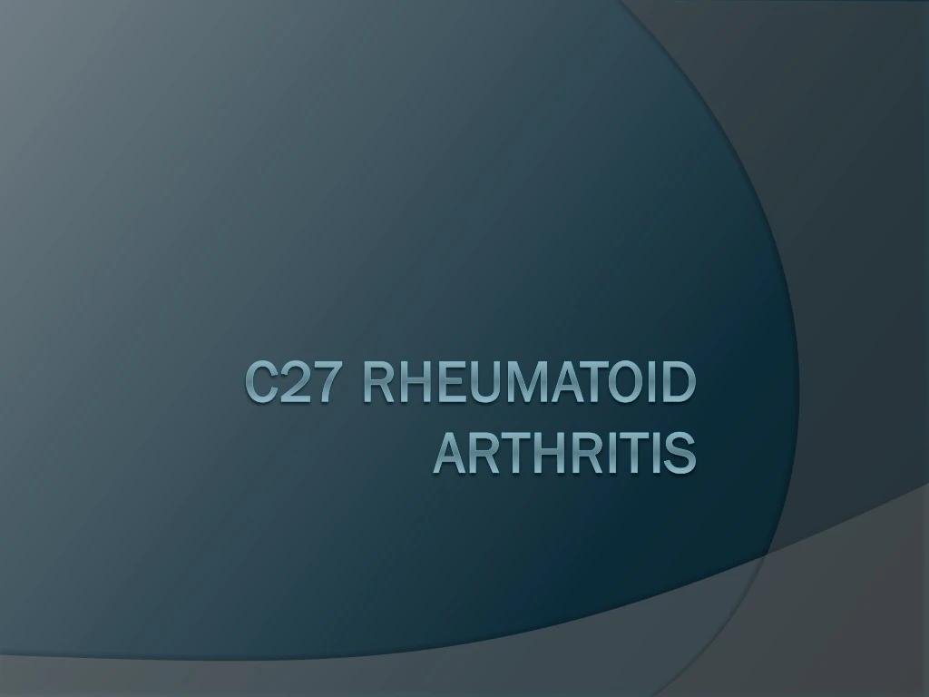c27 rheumatoid arthritis