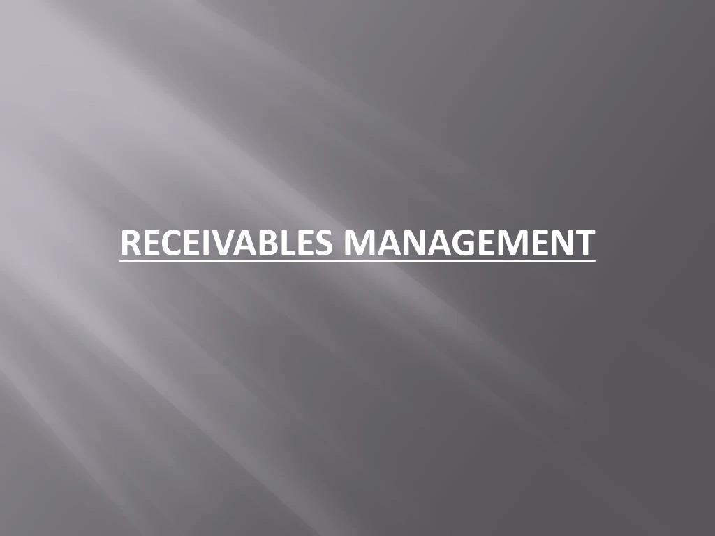 receivables management