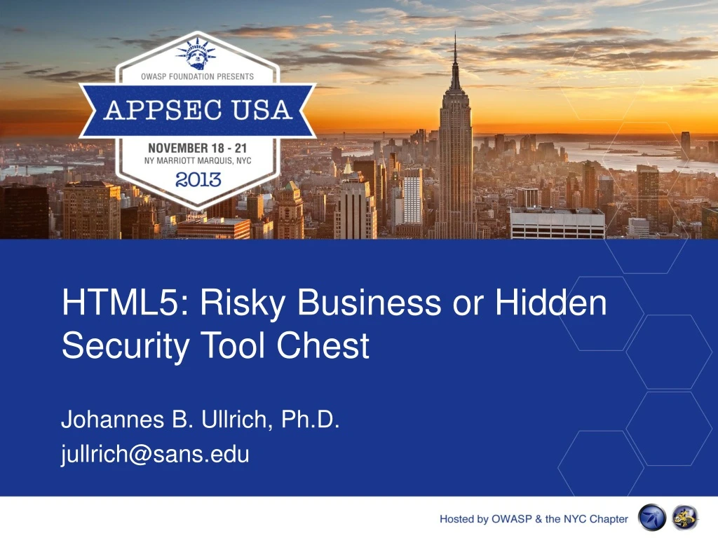 html5 risky business or hidden security tool chest