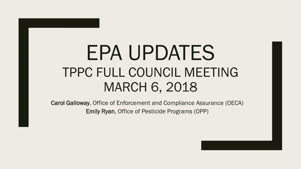 epa updates tppc full council meeting march 6 2018