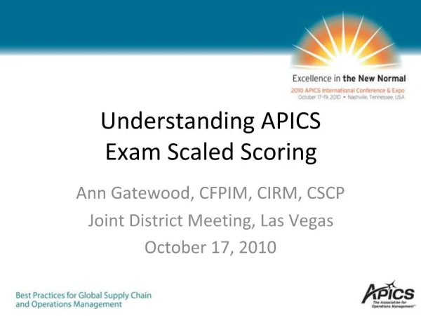 Understanding APICS Exam Scaled Scoring