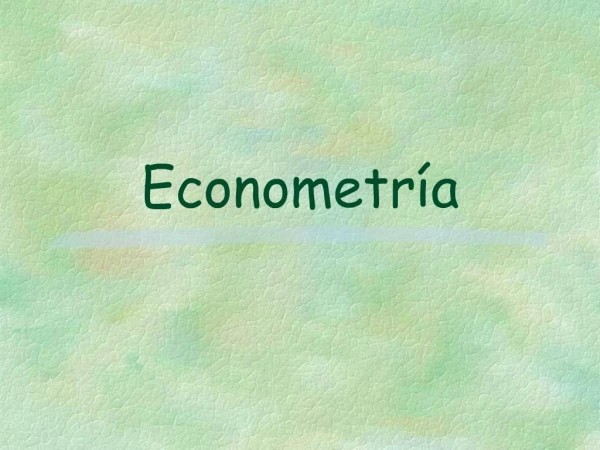 Econometr a