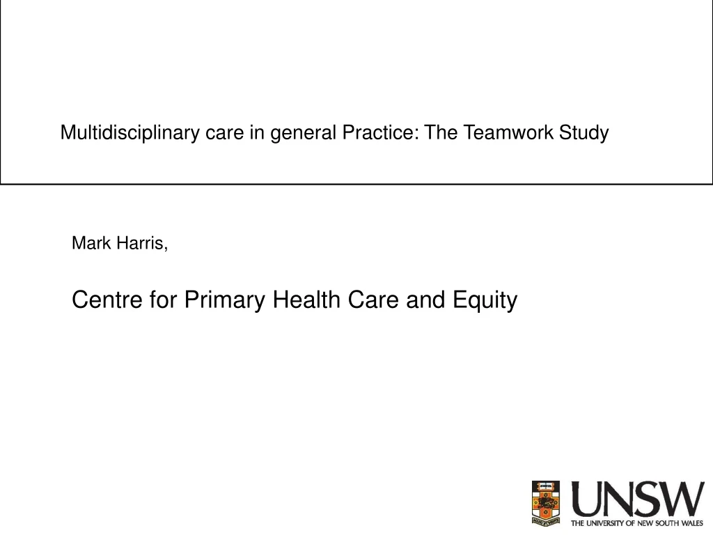 multidisciplinary care in general practice the teamwork study