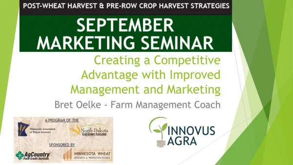 Creating a Competitive Advantage with Improved Management and Marketing