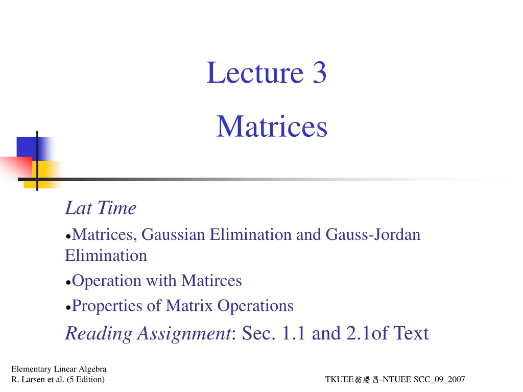 lecture 3 matrices