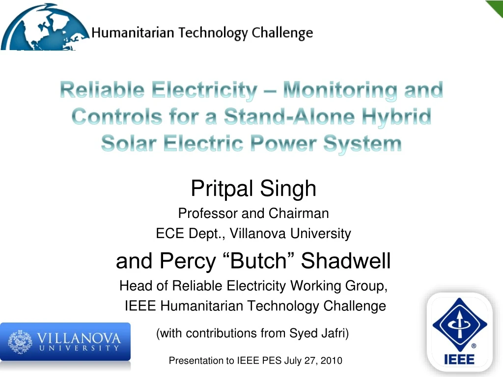 reliable electricity monitoring and controls for a stand alone hybrid solar electric power system