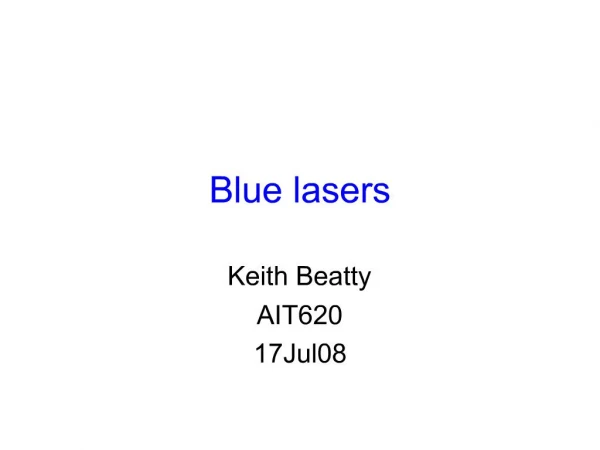 Blue lasers