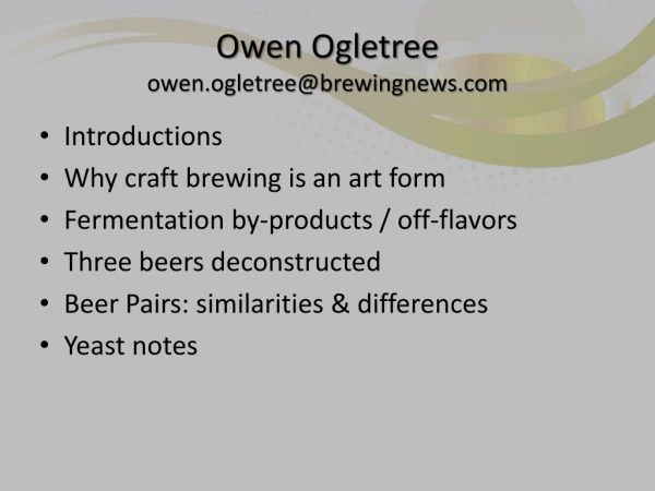 Owen Ogletree owen.ogletree@brewingnews