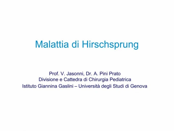 Malattia di Hirschsprung