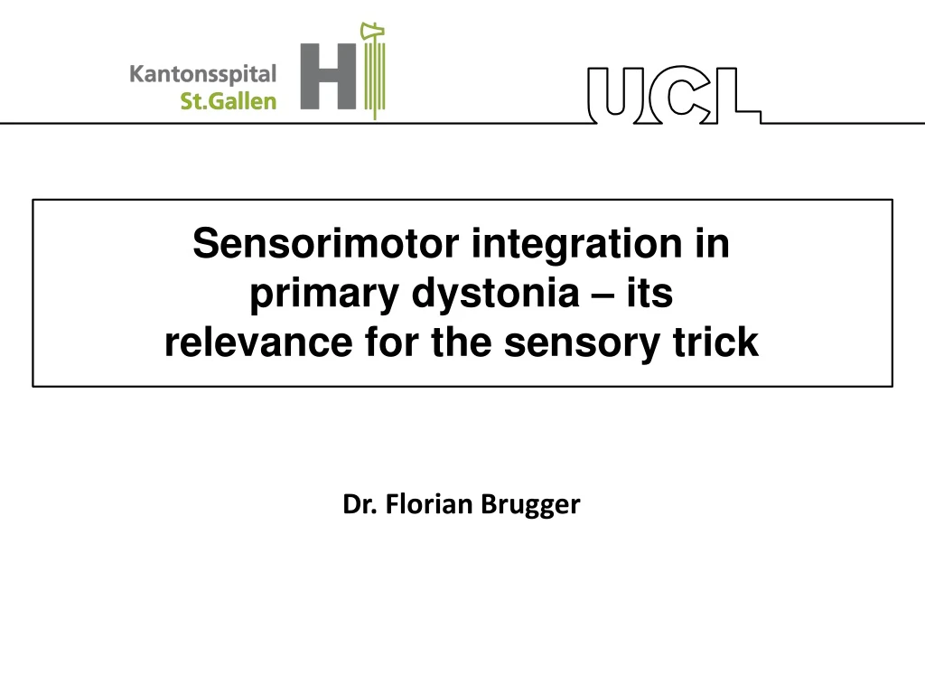 sensorimotor integration in primary dystonia
