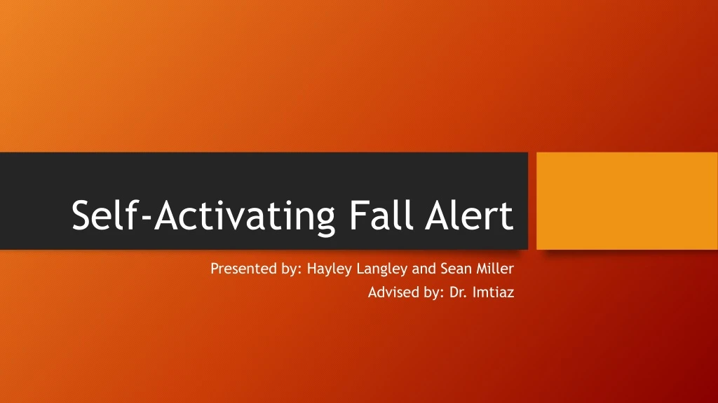 self activating fall alert