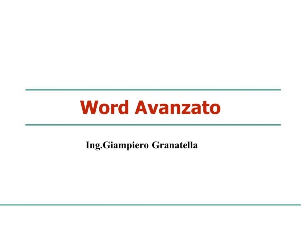 Word Avanzato