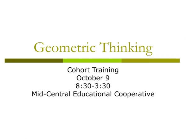 Geometric Thinking