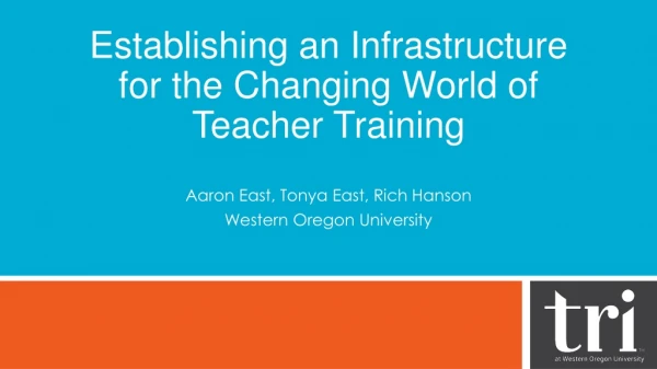 Establishing an Infrastructure for the Changing World of Teacher Training