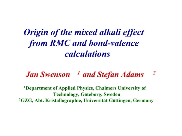 Origin of the mixed alkali effect from RMC and bond-valence calculations