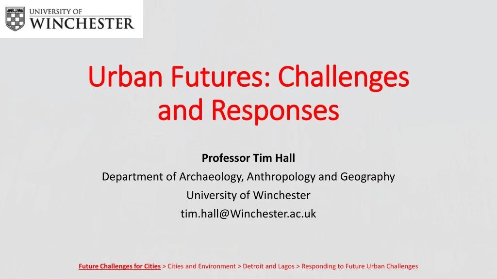 urban futures challenges and responses