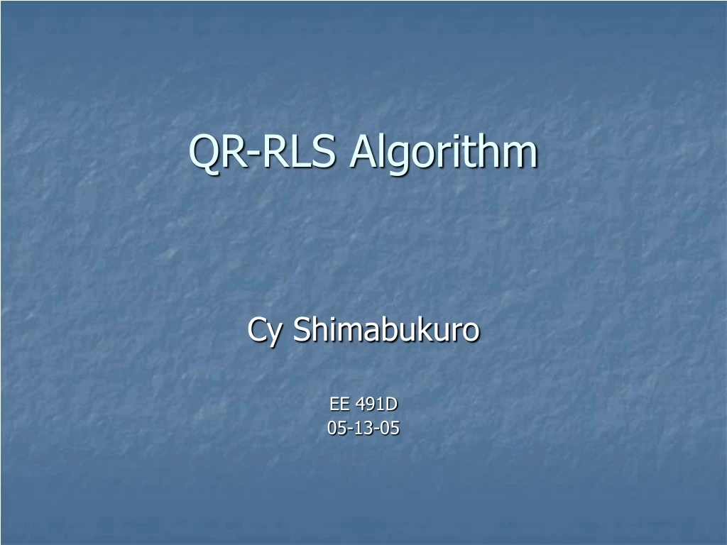 qr rls algorithm