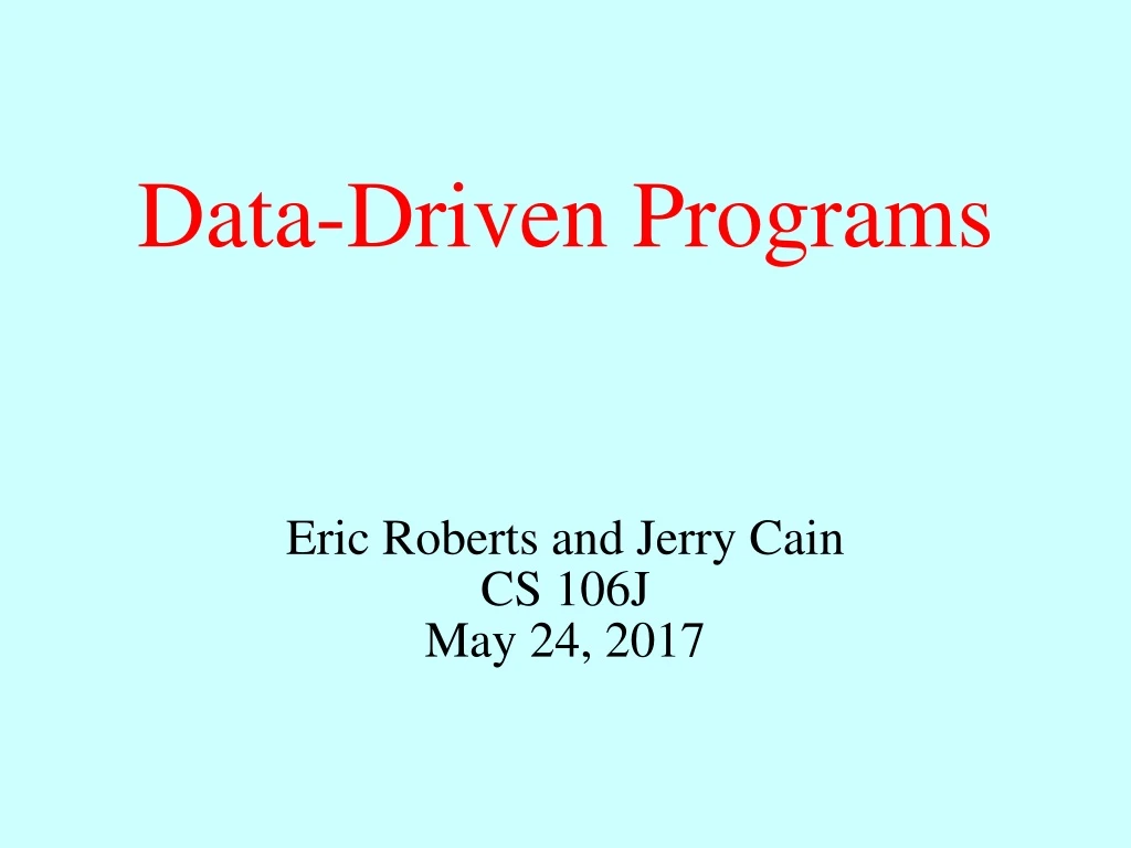 data driven programs