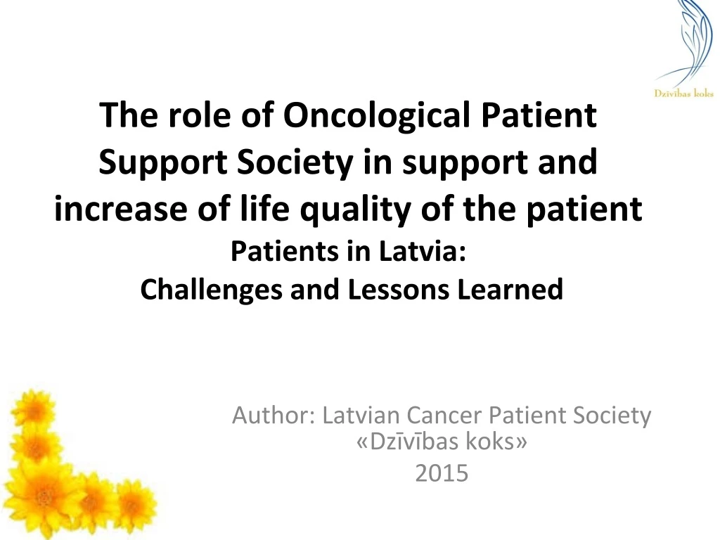 the role of oncological patient support society