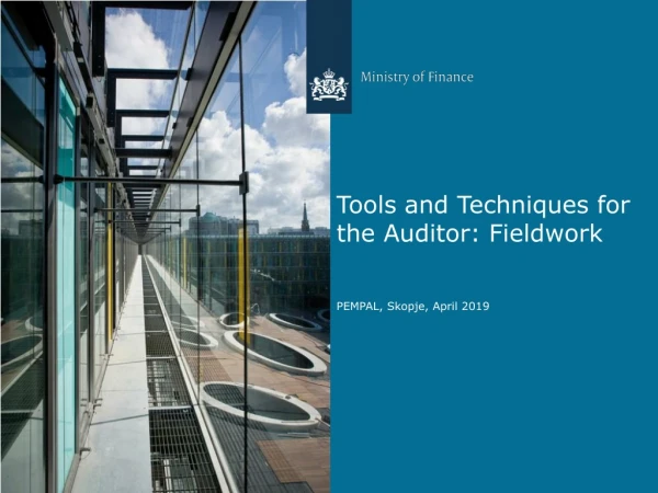 Tools and Techniques for the Auditor: Fieldwork PEMPAL, Skopje, April 2019