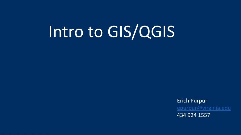 intro to gis qgis