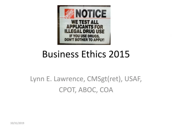 Business Ethics 2015