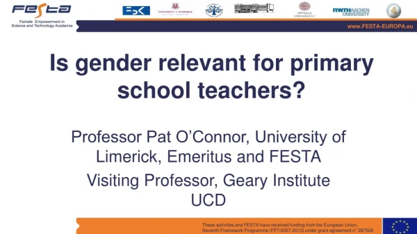 Is gender relevant for primary school teachers?