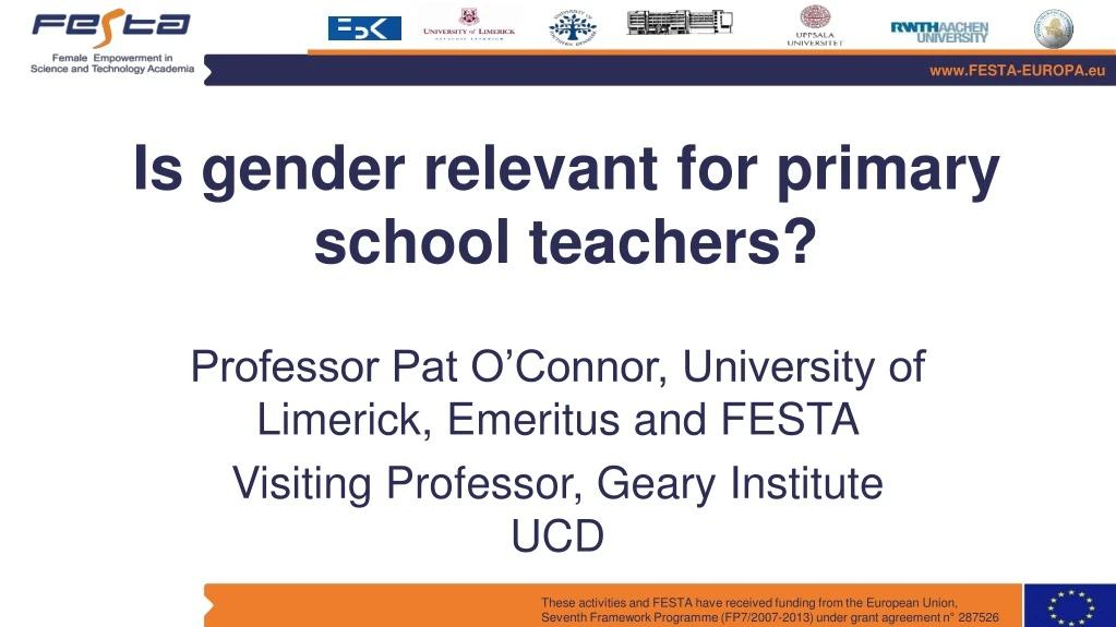 is gender relevant for primary school teachers
