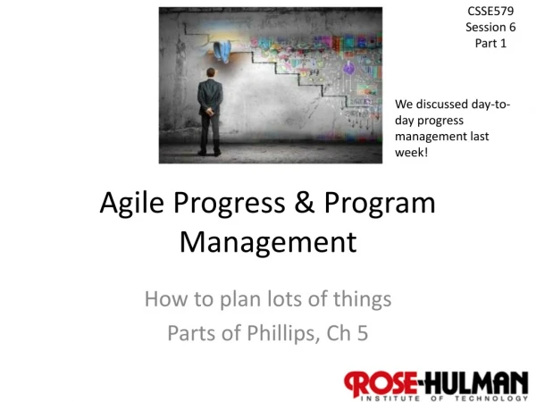 Agile Progress &amp; Program Management