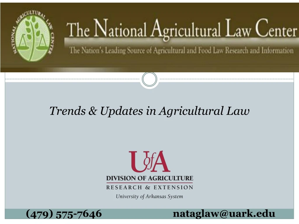 trends updates in agricultural law