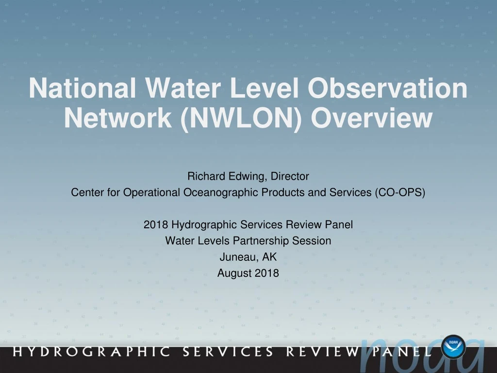 national water level observation network nwlon overview